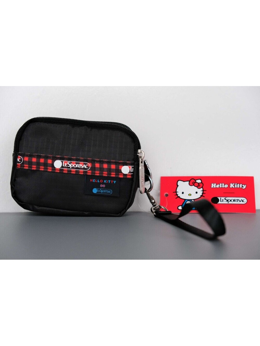LeSportsac Hello Kitty Black 3-Zip Wristlet Wallet NWT - Picture 2 of 9